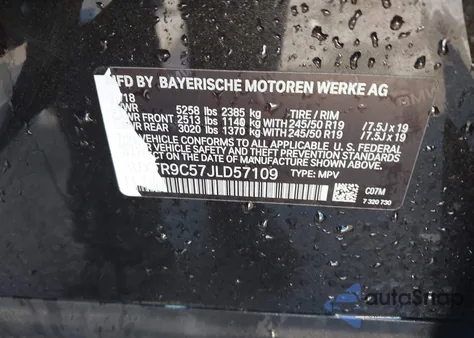 2018 BMW X3 xDrive30I from USA, damaged, VIN 5UXTR9C57JLD57109